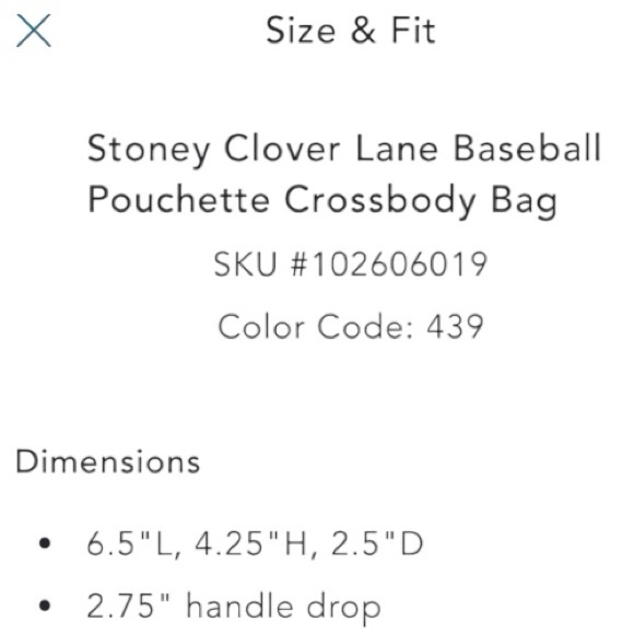 STONEY CLOVER Lane Gray Baseball Pouchette Crossbody Bag Yankees - Picture 4 of 4